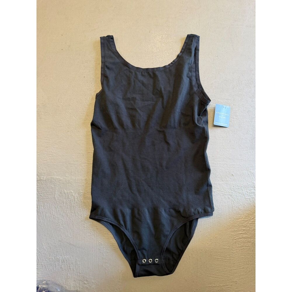 Essentials by Yummie Tummy NWT Cotton Full Black Tank Bodysuit Size 2X/3X